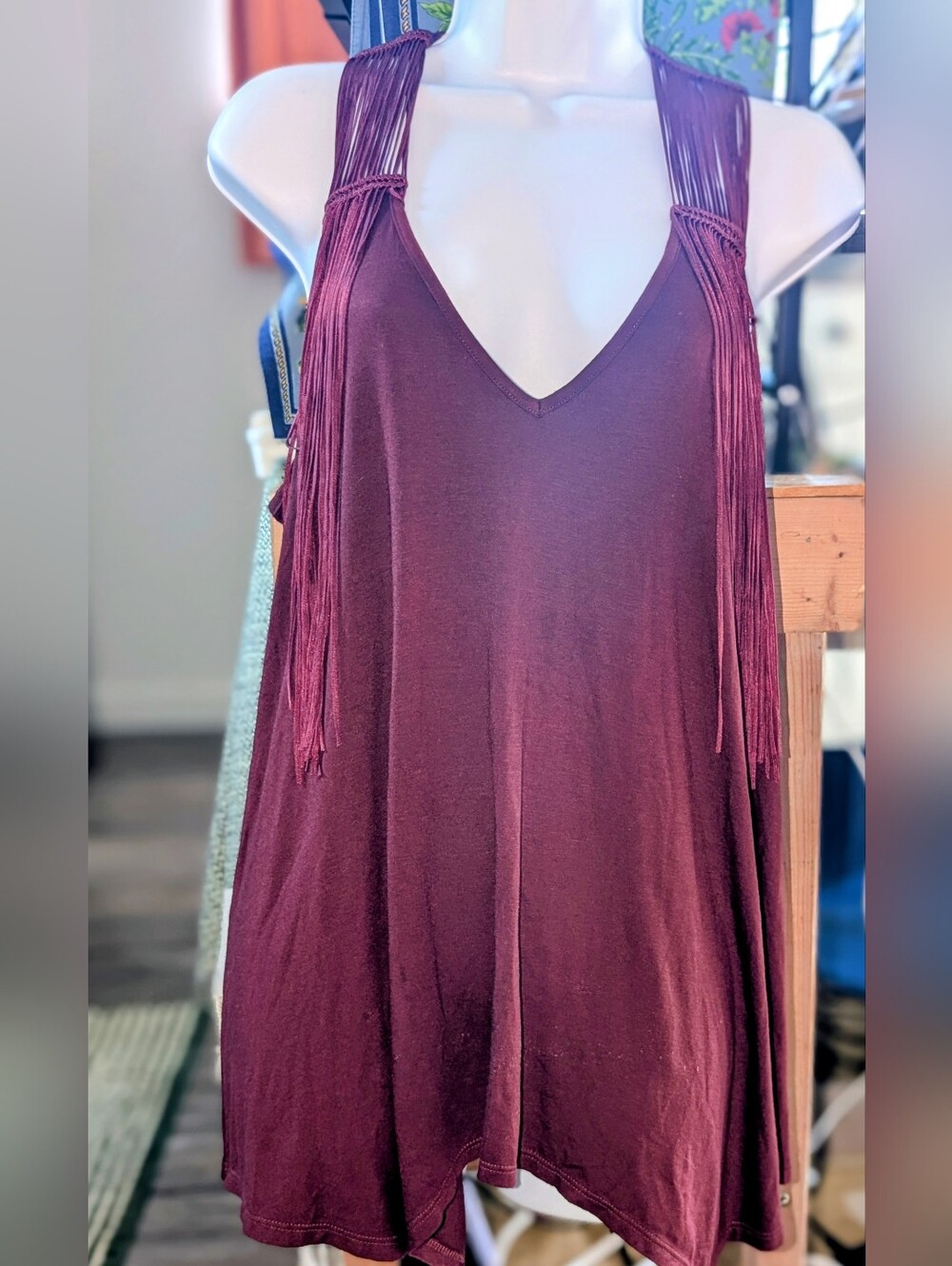 Ella Moss Bella Fringe Tank Sz. Large